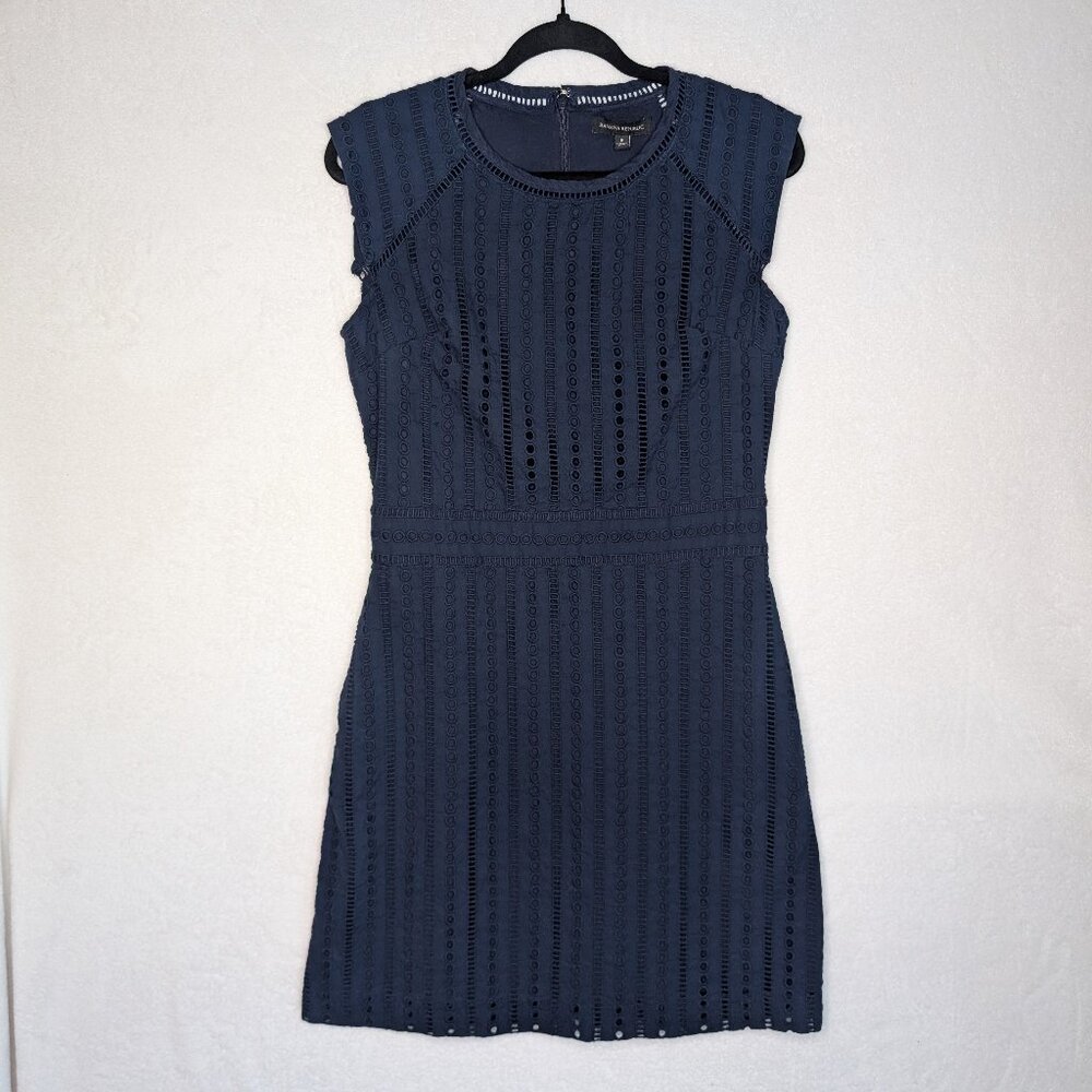 Banana Republic Navy Blue Embroidered Dress Size 8